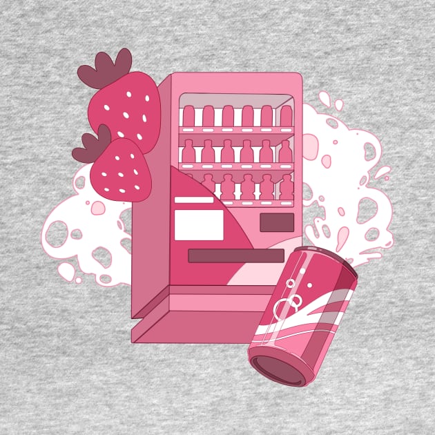 The cute pink vending machine and strawberry drinks by AnGo